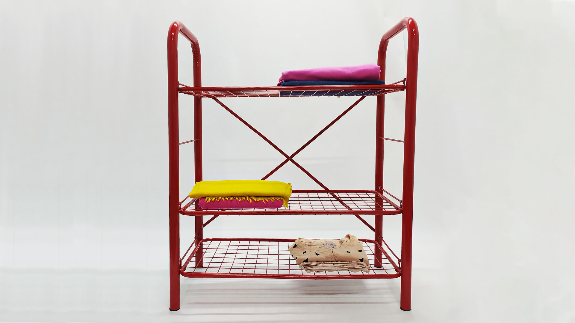 Estantería de alambre Organizador multiusos roja para habitación