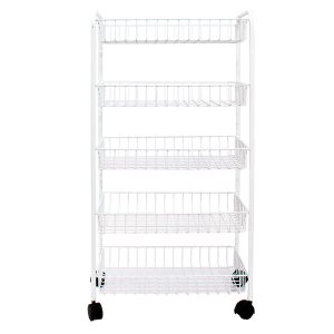 Organizadores de cocina 4 01 19277 Carro auxiliar cocina 5 canastas blanco
