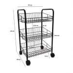 Carro auxiliar cocina de 3 canastas