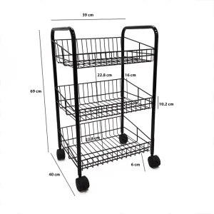 Carro auxiliar cocina de 3 canastas