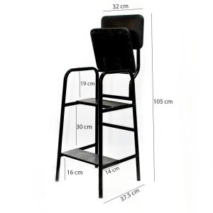 silla escalera tapizada de lado