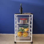 Organizador multiusos de 4 canastas con ruedas