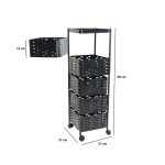 Cesta de almacenamiento giratoria metalica 5 niveles - Imagen 2