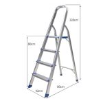 Escalera plegable en aluminio de 4 pasos - Imagen 2