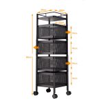 Cesta de almacenamiento giratoria metálica 4 niveles - Imagen 2