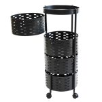 Cesta de almacenamiento giratoria metalica 4 niveles circular