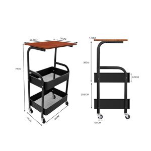 mesa auxiliar en metal y madera