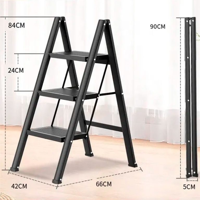 Butaco Escalera Plegable Metalica De 3 Pasos